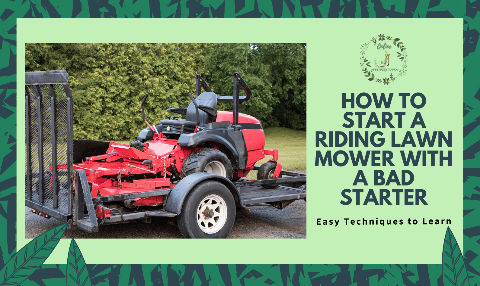 how to start a riding lawn mower with a bad starter